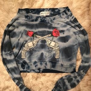 Wild fox off the shoulder sweater